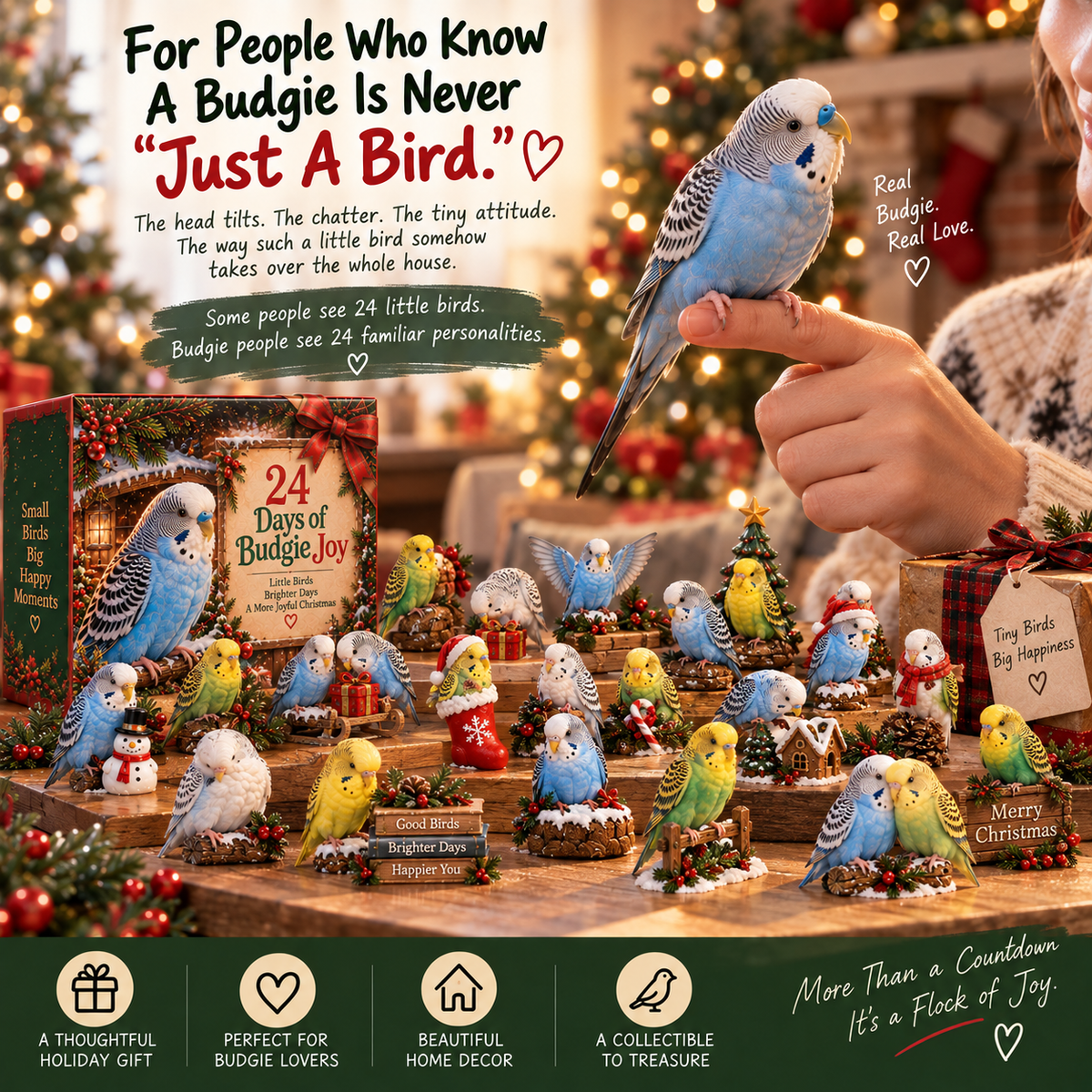 🐦24 Days of Budgie Joy – 24 Little Birds, 24 Big Personalities ❤️