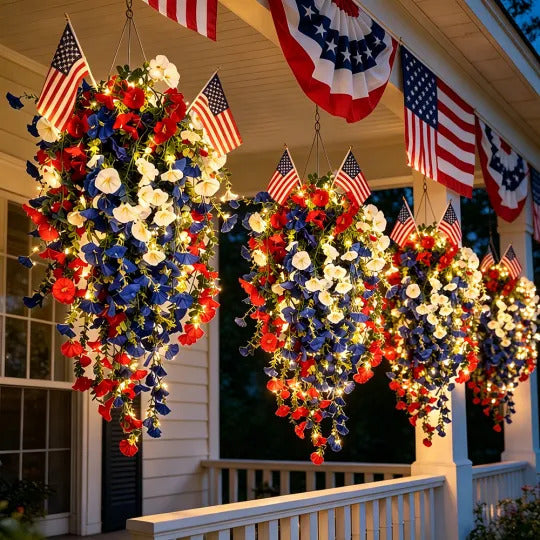 🔥250th US Independence Day🔥 - Eucalyptus Flower Artificial Fake Violet Flower Ground Stake