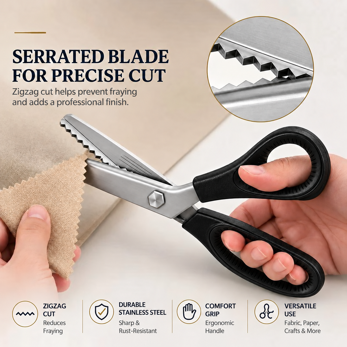 🏆Limited Time Sale 51% OFF 🧵✂️9.1' Zig Zag Pinking Shears