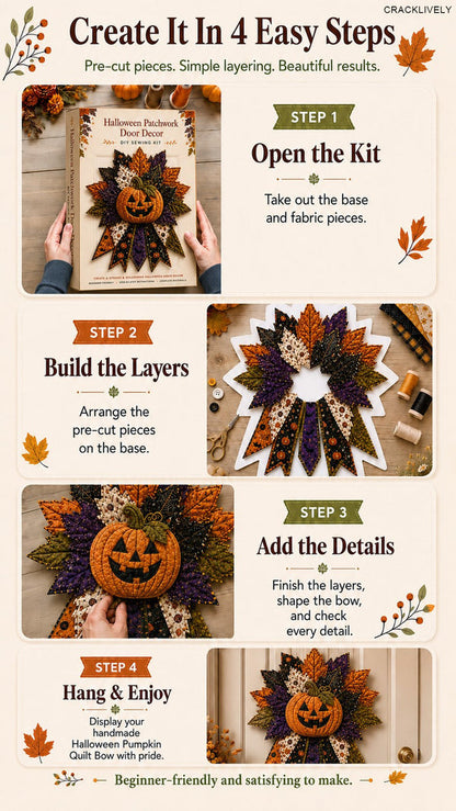 DIY Quilted Halloween Pumpkin Door Hanger Kit