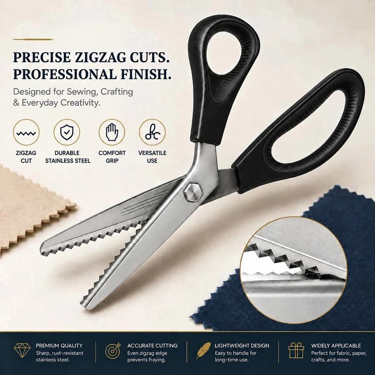 🏆Limited Time Sale 51% OFF 🧵✂️9.1' Zig Zag Pinking Shears