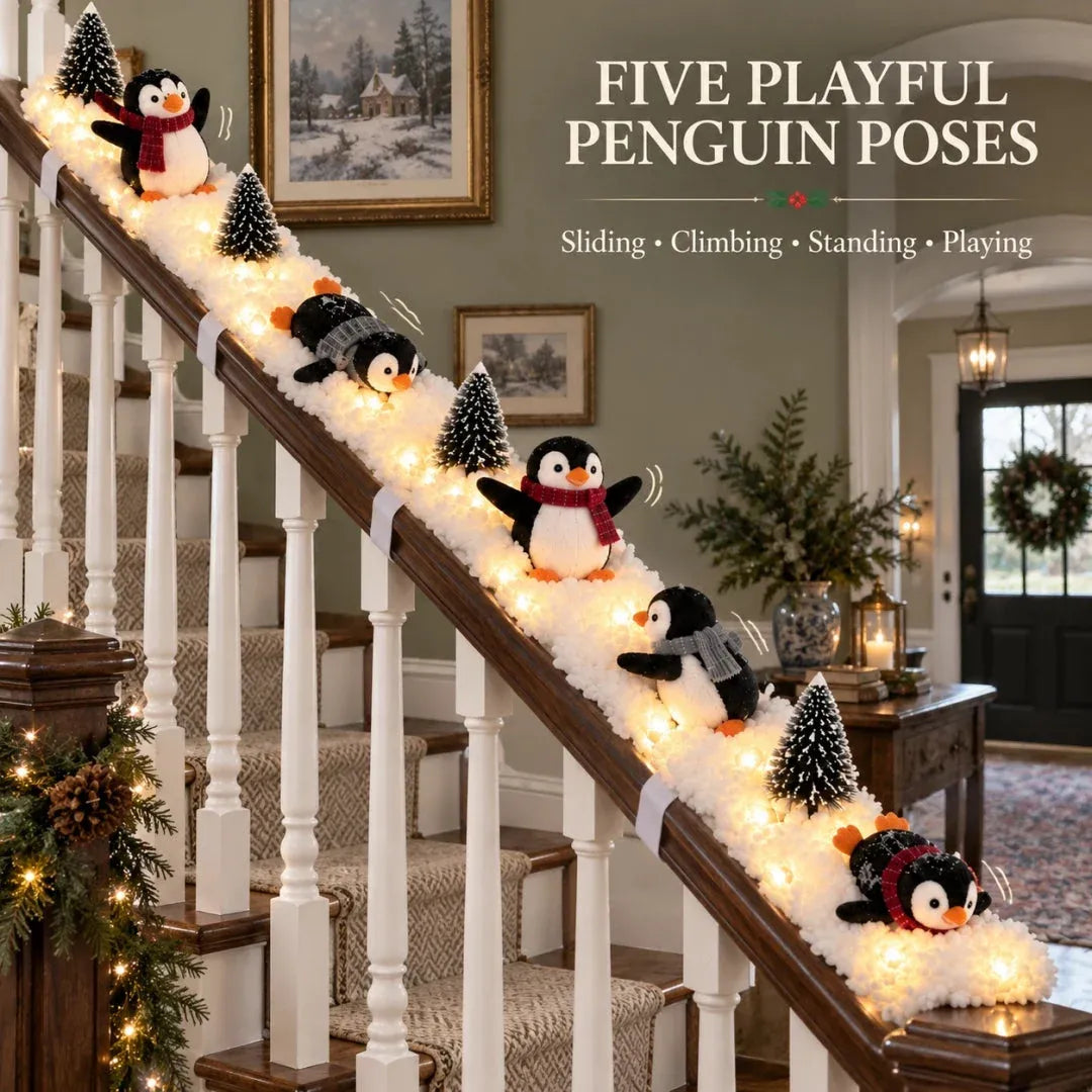 🐧 Penguin Christmas Stair Snow Decor | A Cozy Penguin Christmas Story ✨11