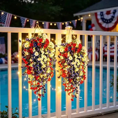 🔥250th US Independence Day🔥 - Eucalyptus Flower Artificial Fake Violet Flower Ground Stake