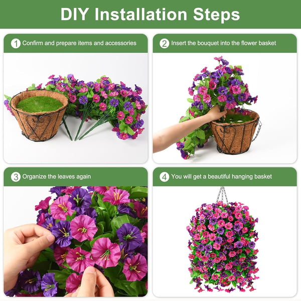 UV Resistant Hanging Artificial Morning Glory Vine