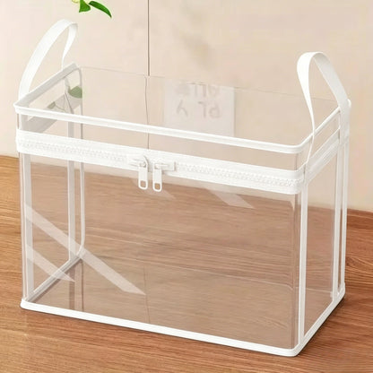 New Upgrade-Large Clear Thick Plastic Storage Box With Hinged Lid