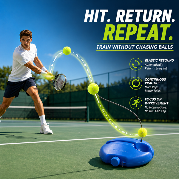 Solo Tennis Trainer Rebound Set – Practice Anytime, No Partner Needed