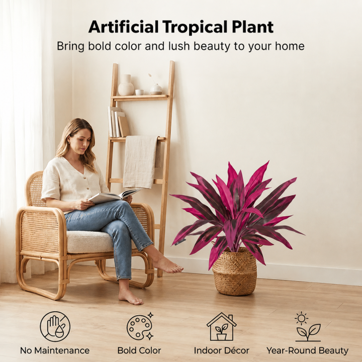 Last Day 60% OFF - Artificial Boston Fern & Dragon's Blood Tree Plants
