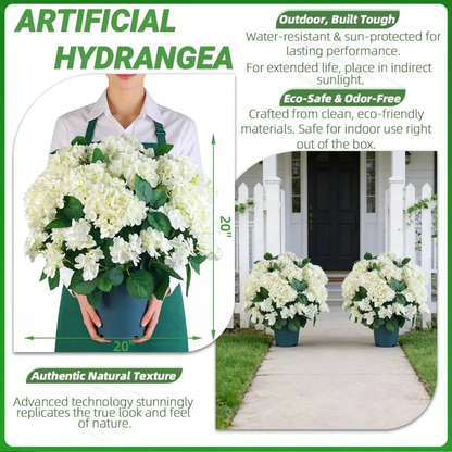 💥Artificial Outdoor Hydrangea Flowers - UV resistant, Waterproof, Windproof💐