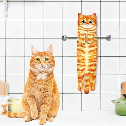Funny Cat Hand Towels ForBathroom Kitchen Decor Towel