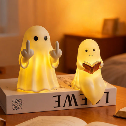 Light-Up Rude Ghost Wall Decor – Funny Halloween Porch Decoration