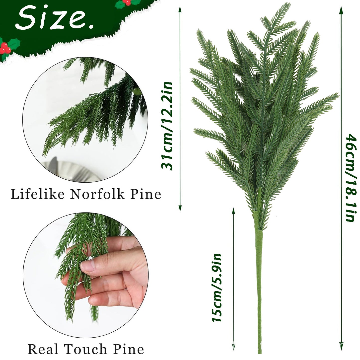 Christmas Enchanted Evergreen Pine– Set of 5