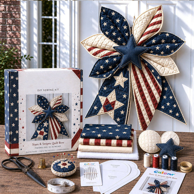 Large Patchwork Bow Sewing Kit (Beginner-Friendly)
