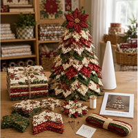 Red‑Floral Christmas Tree