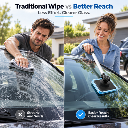 Dual Magnetic CarWindshield Cleaner | Streak-Free Auto Glass Cleaning Kit
