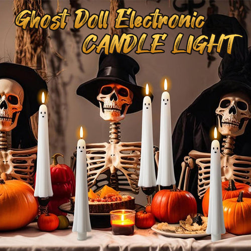 Remote controlled ghost light with 3D flaming wick