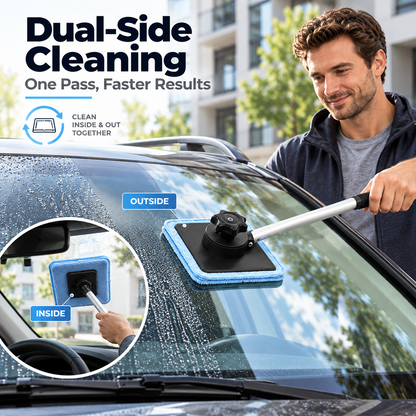 Dual Magnetic CarWindshield Cleaner | Streak-Free Auto Glass Cleaning Kit