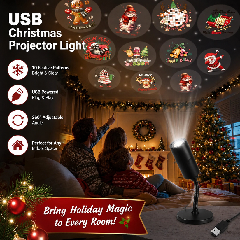 HD Christmas Projector – 6 Or 10 Festive Scenes