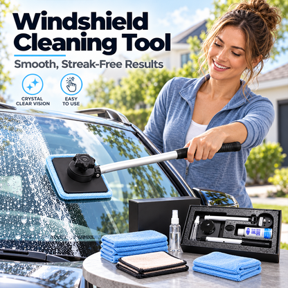 Dual Magnetic CarWindshield Cleaner | Streak-Free Auto Glass Cleaning Kit