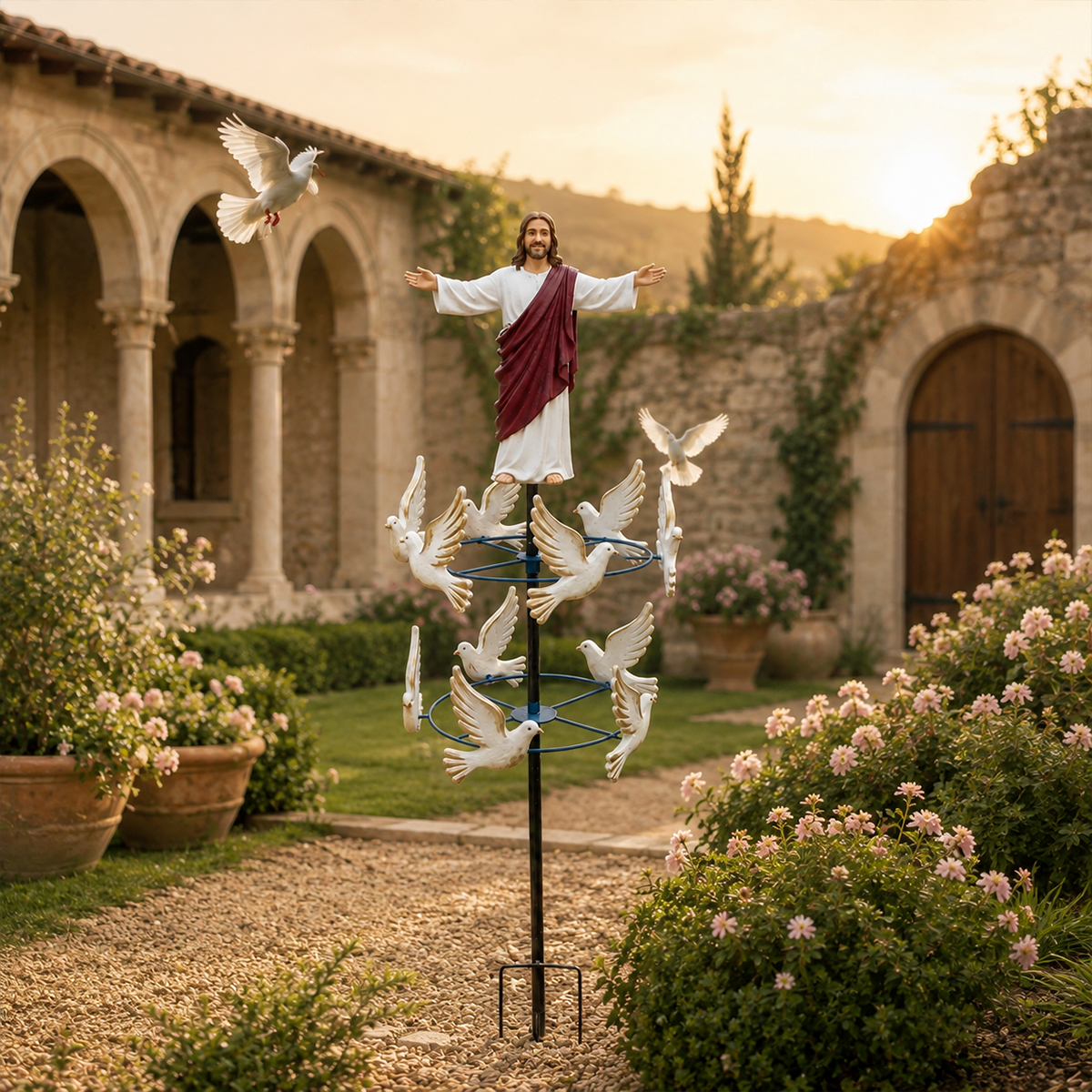 ✝️The Divine Jesus & Holy Dove Garden Wind Spinner🕊️
