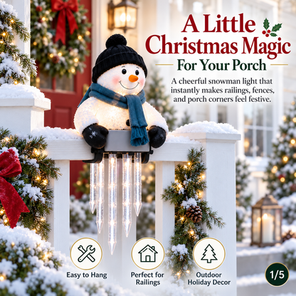 WinterGlow Snowman Icicle Light Decor | Christmas Holiday Light