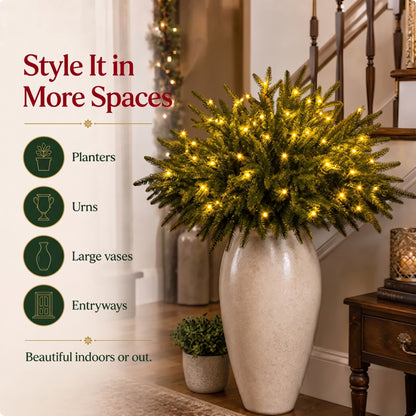 Christmas Enchanted Evergreen Pine– Set of 5