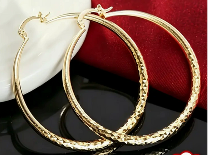 🎉BUY 1 GET 1 FREE(2 Pairs)🎁Diamond-Cut Hoop Earrings for Women – Elegant, Sparkling 💎