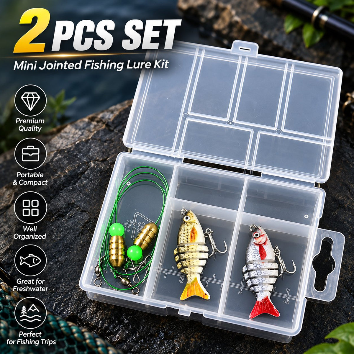 2'' Lifelike Fishing Lures for Freshwater and Saltwate
