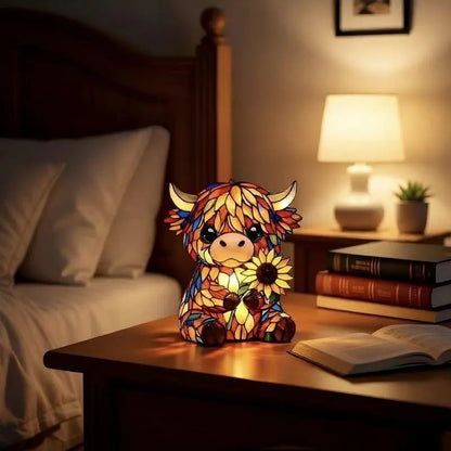 ✨ Creative Highland Cow LED Night Light,  Cute Decorative Lamp for Kids' Room & Living Area, Table Bedside Lamp, USB Powered Lamp