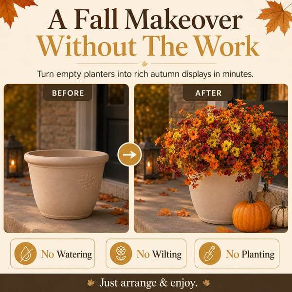 🔥Last Day 50% OFF - 🍁UV-Resistant Artificial Daisy Flowers for Fall Decor Halloween