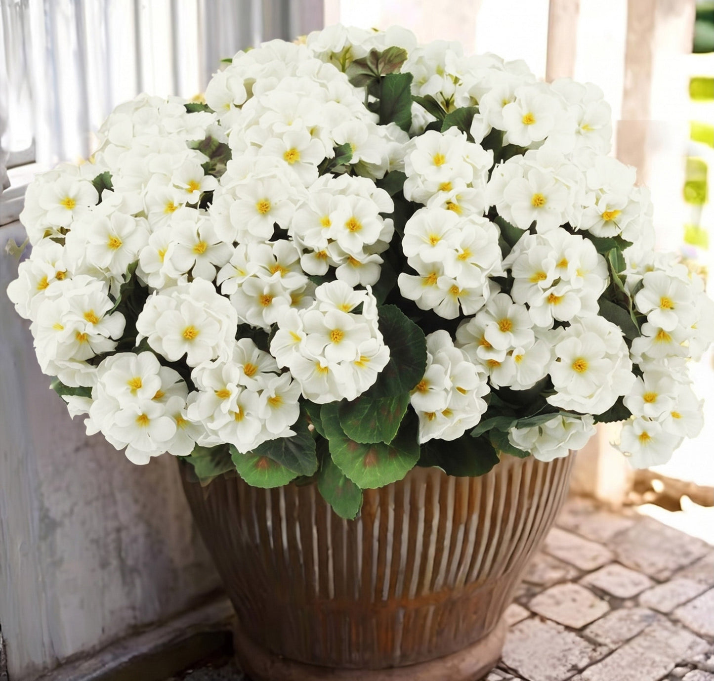 🌸 Lush, UV-Resistant Artificial Geraniums – Real Look, No Maintenance! 🌞🏡💐