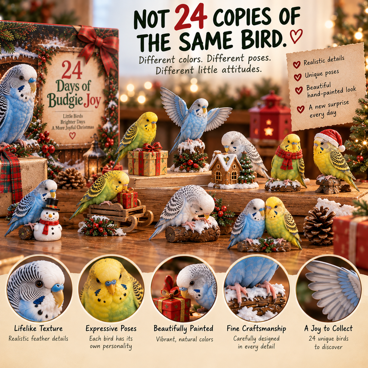 🐦24 Days of Budgie Joy – 24 Little Birds, 24 Big Personalities ❤️