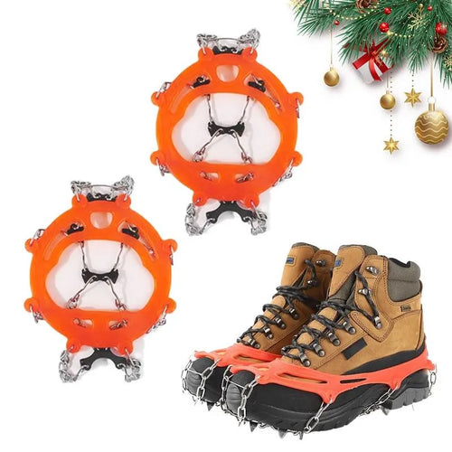 FLORENZS™ 8-Spike Ice Cleats for Shoes – Non-Slip Snow Grips with Stainless Steel Chains for Winter Walking & Hiking