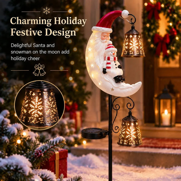 Christmas Moon Solar Garden Stake Light