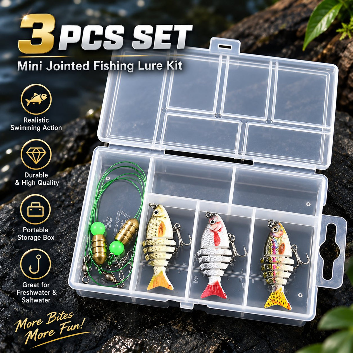 2'' Lifelike Fishing Lures for Freshwater and Saltwate