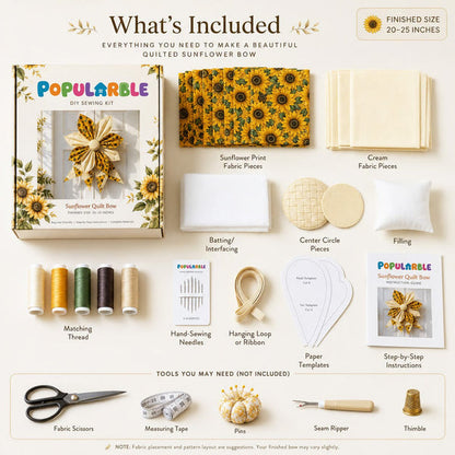 Large Patchwork Bow Sewing Kit (Beginner-Friendly)