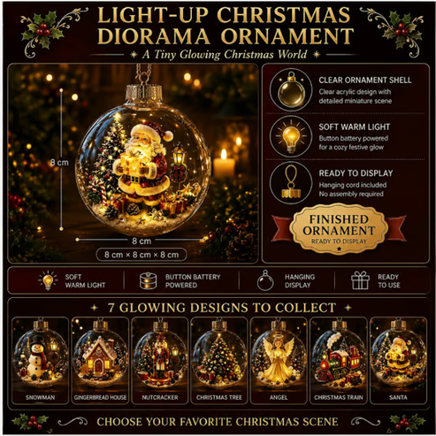 Glowing Christmas Diorama Ornament