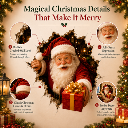 🔥Last Day 50% OFF-19.7'' Christmas Break-In 3D Wall Decal