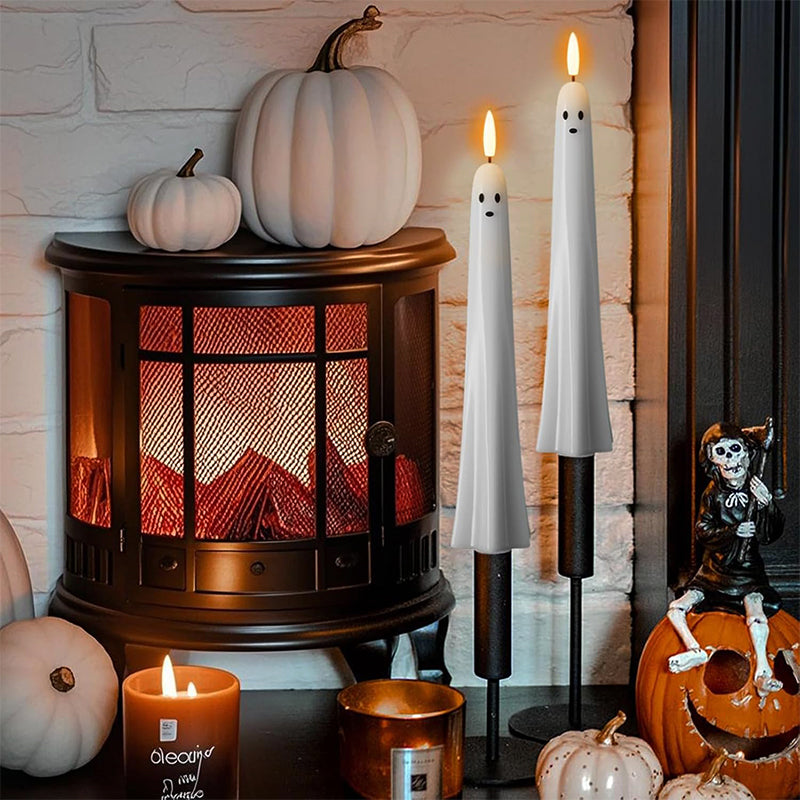 Remote controlled ghost light with 3D flaming wick