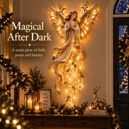 ✨Last Day 60% OFF✨Guardian Angel Starfall Cascade™ – Lighted Faith & Blessing Christmas Wall Decor✨