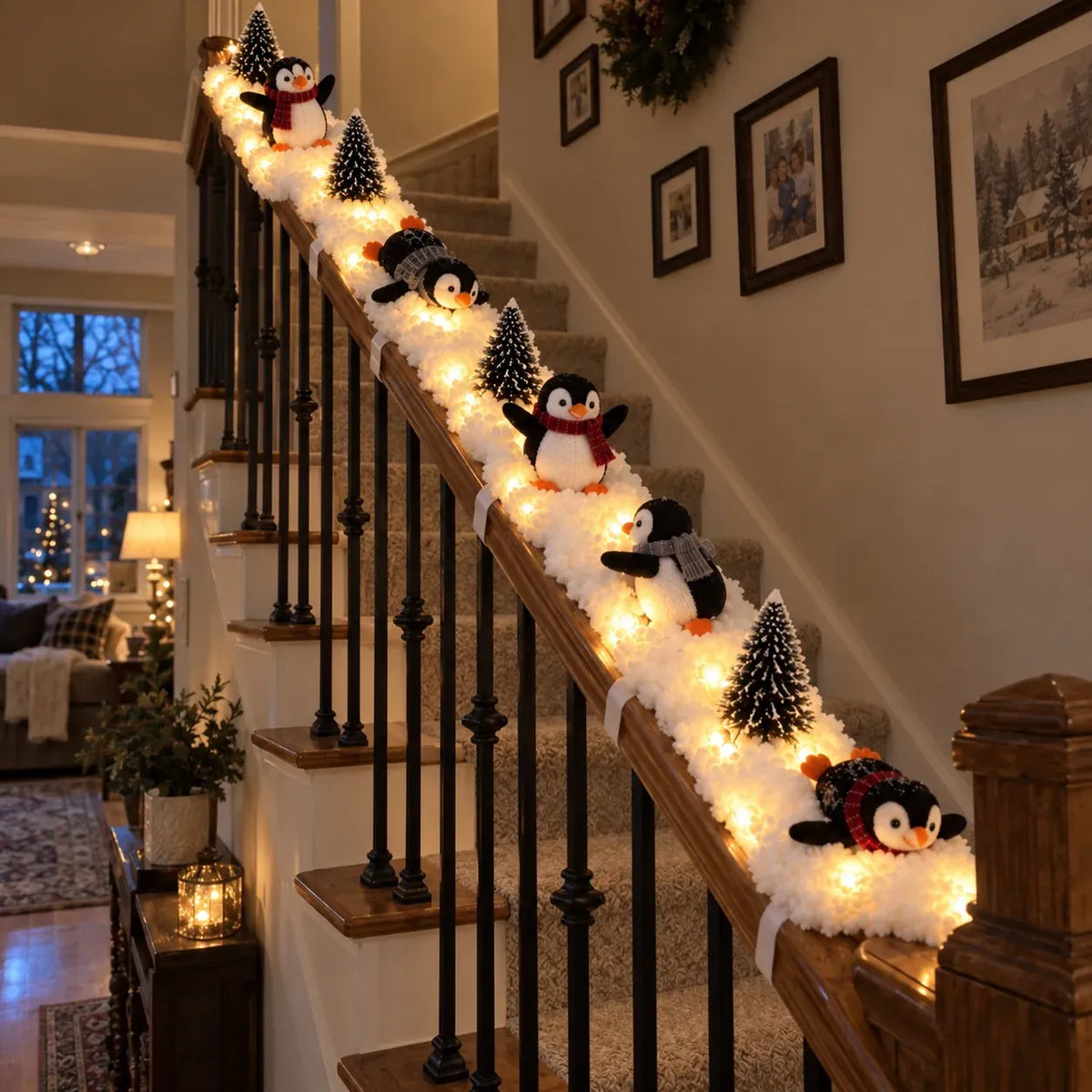 🐧 Penguin Christmas Stair Snow Decor | A Cozy Penguin Christmas Story ✨11
