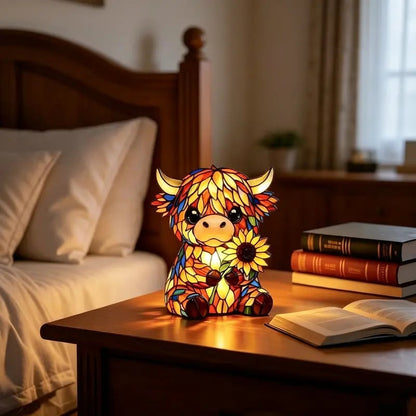✨ Creative Highland Cow LED Night Light,  Cute Decorative Lamp for Kids' Room & Living Area, Table Bedside Lamp, USB Powered Lamp