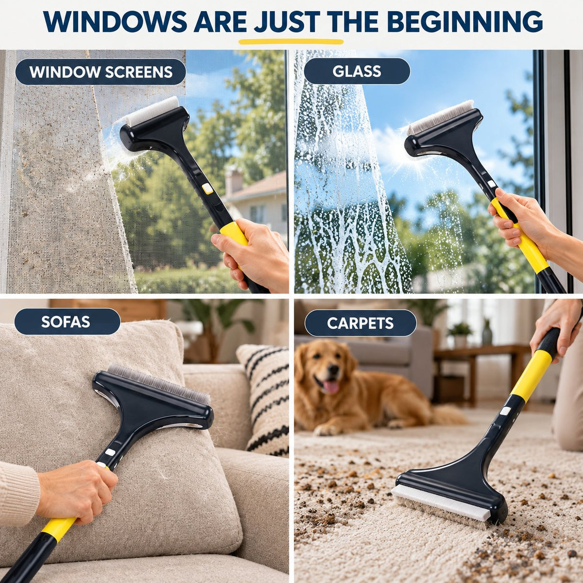 🔥🔥2-in-1 Window Screen & Surface Cleaning Brush
