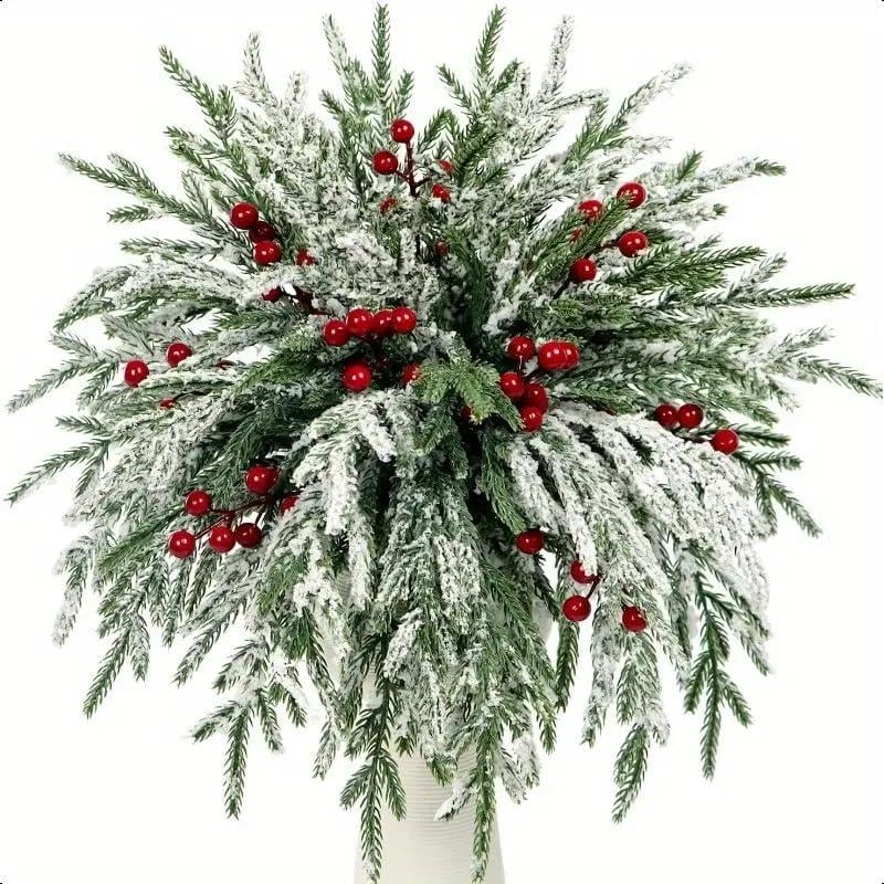 🎄2026 Christmas Sales🎅-Artificial Norfolk Pine Branches with Red Berries