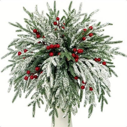 🎄2026 Christmas Sales🎅-Artificial Norfolk Pine Branches with Red Berries