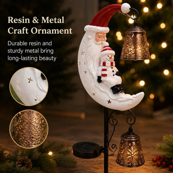 Christmas Moon Solar Garden Stake Light
