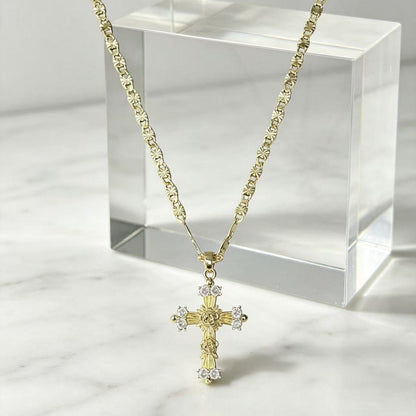 50% OFF💥Tri-Tone Guardian Angel Pendant Necklace