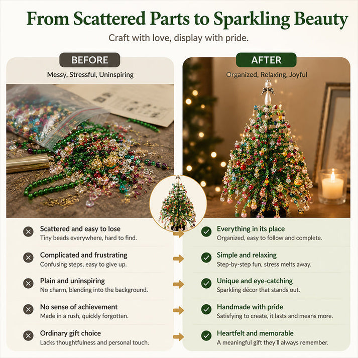 DIY Beaded Christmas Tree Kit – Create Your Own Sparkling Holiday Decoration