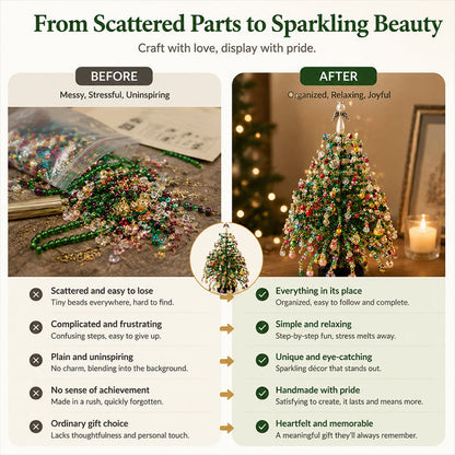 DIY Beaded Christmas Tree Kit – Create Your Own Sparkling Holiday Decoration