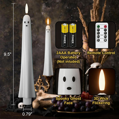 Remote controlled ghost light with 3D flaming wick