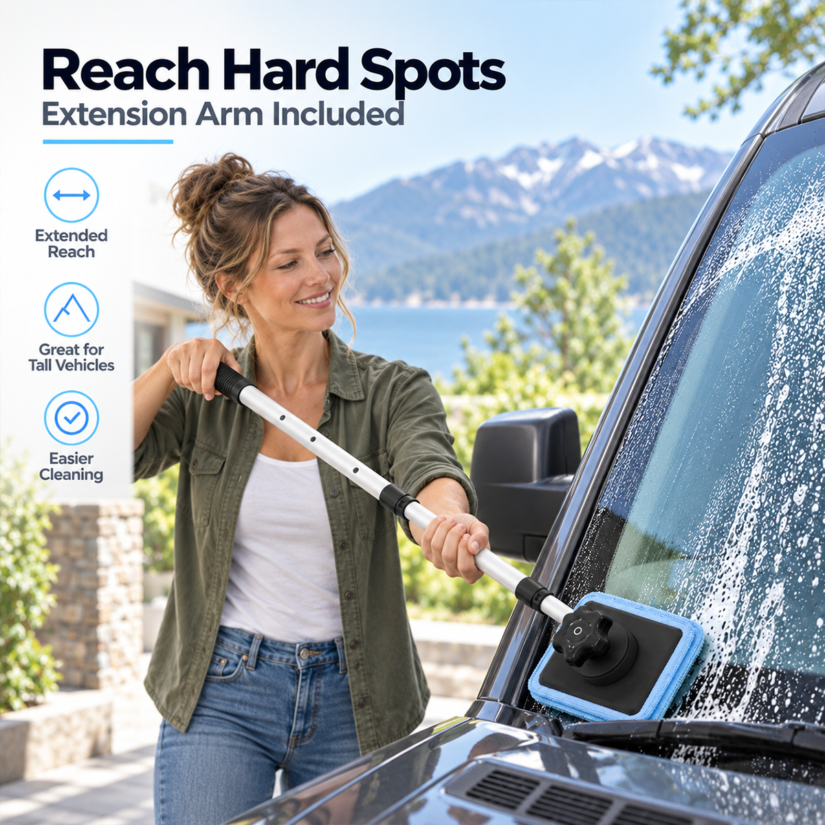 Dual Magnetic CarWindshield Cleaner | Streak-Free Auto Glass Cleaning Kit